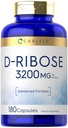 Carlyle D-Ribose kapslar | 3200mg | 180 piller | Avancerad formel | Icke-GMO, Gluten fri tillägg