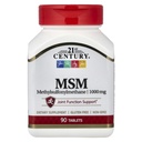 21st Century MSM, 1000 mg, 90 tabletter