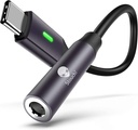 Stouchi USB C till 3,5 mm Dongle Adapter, USB C till 3,5 mm Headphone Jack Hi-Fi DAC Kompatibel med iPhone 15 Pixel 8 7/6a/6/5, iPad Mini 6, Samsung Galaxy S22/S21/S20 Plus Ultra, Note 20/10-Grå