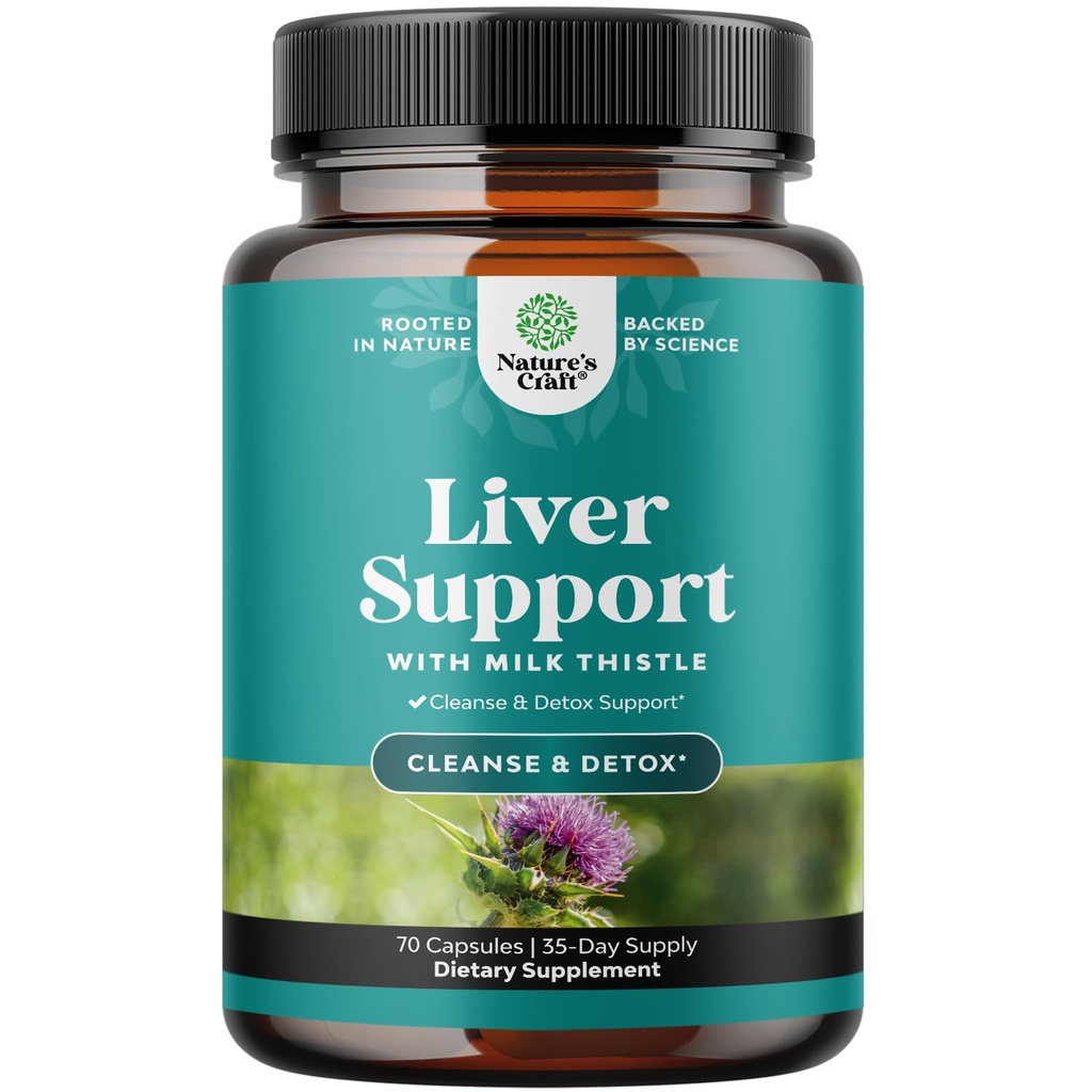 Liver Cleanse Detox & Repair - Milk Thistle Supplement för Digestion & Immune Health - Ginger Root, Choline & Dandelion Root - Herbal Liver Support med Silymarin, Beetroot & Artichoke - 70 Count