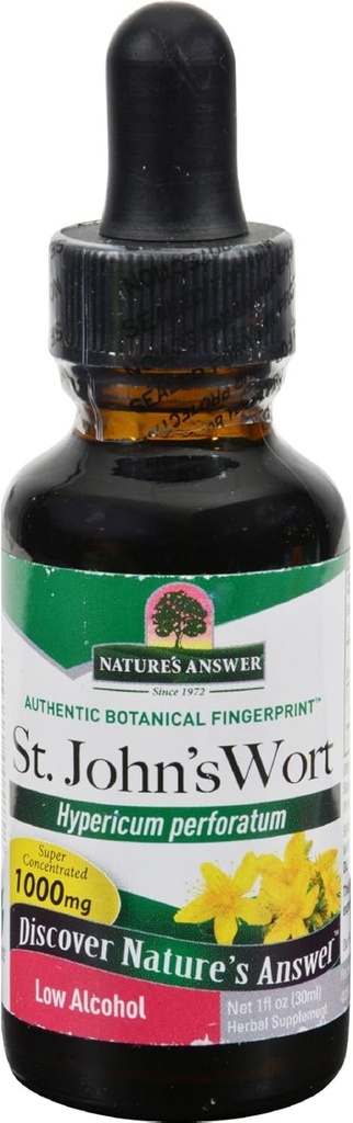 Naturens svar St John's Wort Extract med organisk låg alkohol 1 Fluid Ounce | Vegan | Non-GMO | Gluten Free | Kosher | Tillverkad i USA | Single Count