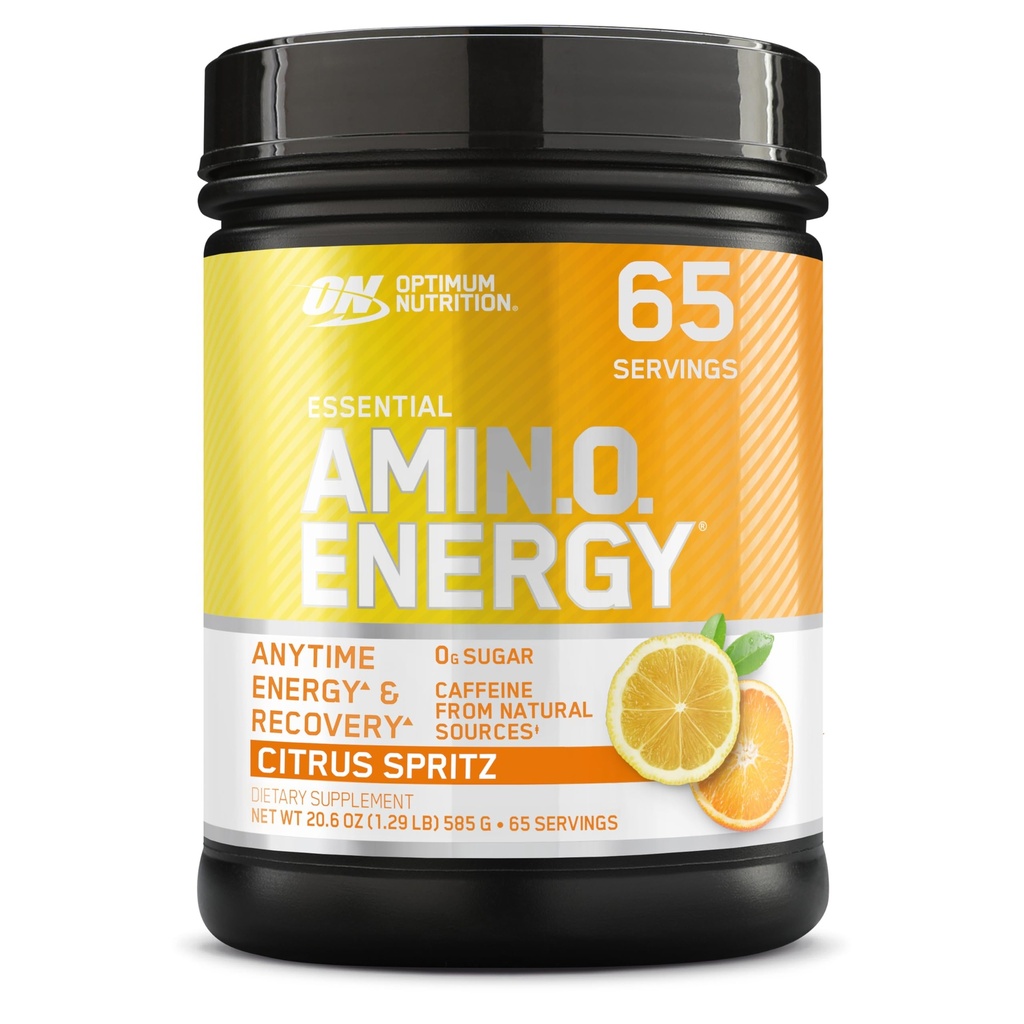 Optimum Nutrition New Flavor Amino Energy - Pre Workout med grönt te, BCAA, Aminosyror, Keto Friendly, Green Coffee Extract, Energy Powder - Citrus Spritz, 65 portioner (Packaging May Vary)