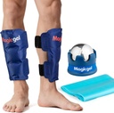 Shin Splint Relief: Hot & Cold Packs, Cryoball & Stretch band för Shin Splints | Hot & Cold Therapy för Leg Pain Relief | av Magic Gel