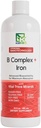 Nanonutrition B Complex + Järn | Liposomal Nanotechnology | 100% naturliga ingredienser | 16 Fl. Oz. | 32 portioner