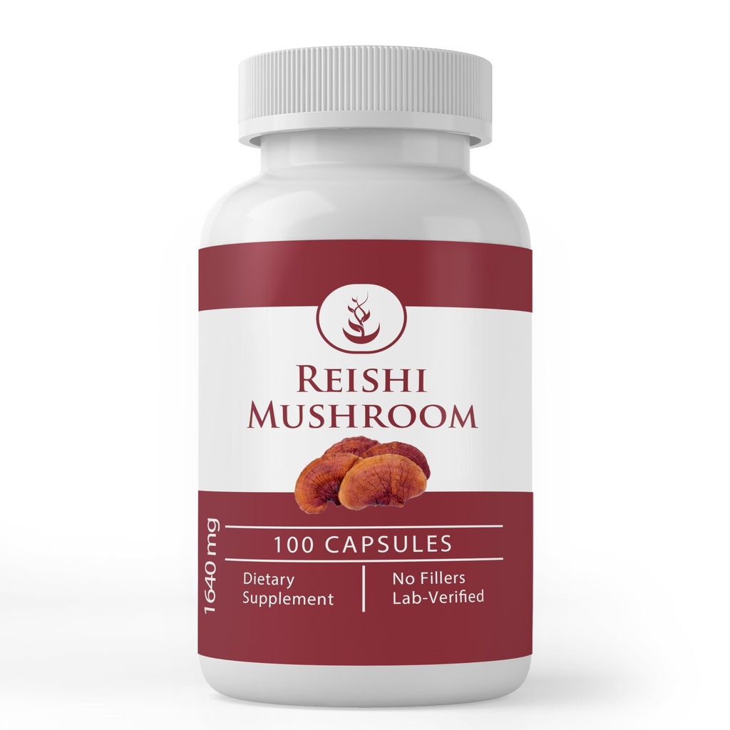 Rena originalingredienser Reishi Mushroom (100 kapslar) Alltid rena, inga tillsatser eller fillers, Lab Verified