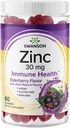 Swanson Zinc Gummies - Allt naturligt vitamintillskott som främjar antioxidantaktivitet och kroppsligt försvar - hjälper till att stödja ditt immunsystem och en hälsosam kropp - (Elderberry, 60 Gummies)