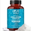 Love You Premium Collagen Complex – Typ I, II, III, V & X – Hair, Skin, Nails, Joints & Gut Support – Hydrolyzed Bovine Collagen Peptides – Grass-Fed, Non-GMO, 120 Capsules, USA Made