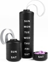 Betife Cute Pill Organizer, Cute Weekly Pill Box för resor, Cute Daily Pill Case 7 Day, med 7 stora Stackable Compartments, Sturdy ABS Pill Holder för vitamin Supplement Medicine (Black)