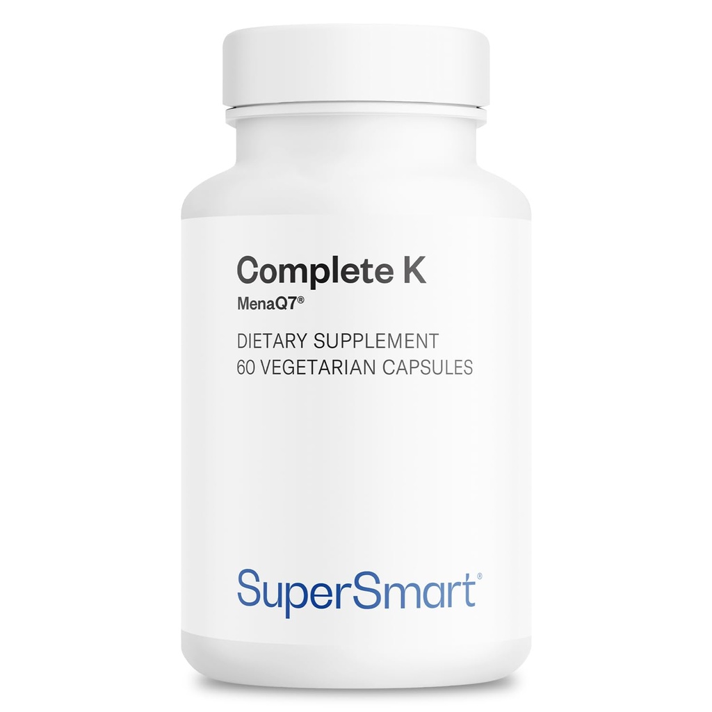 Supersmart - Komplett K - med K1, K2 (MK4 + MK7) - Full Spectrum Vitamin K Supplement | Non-GMO & Gluten Free - 60 Vegetariska kapslar