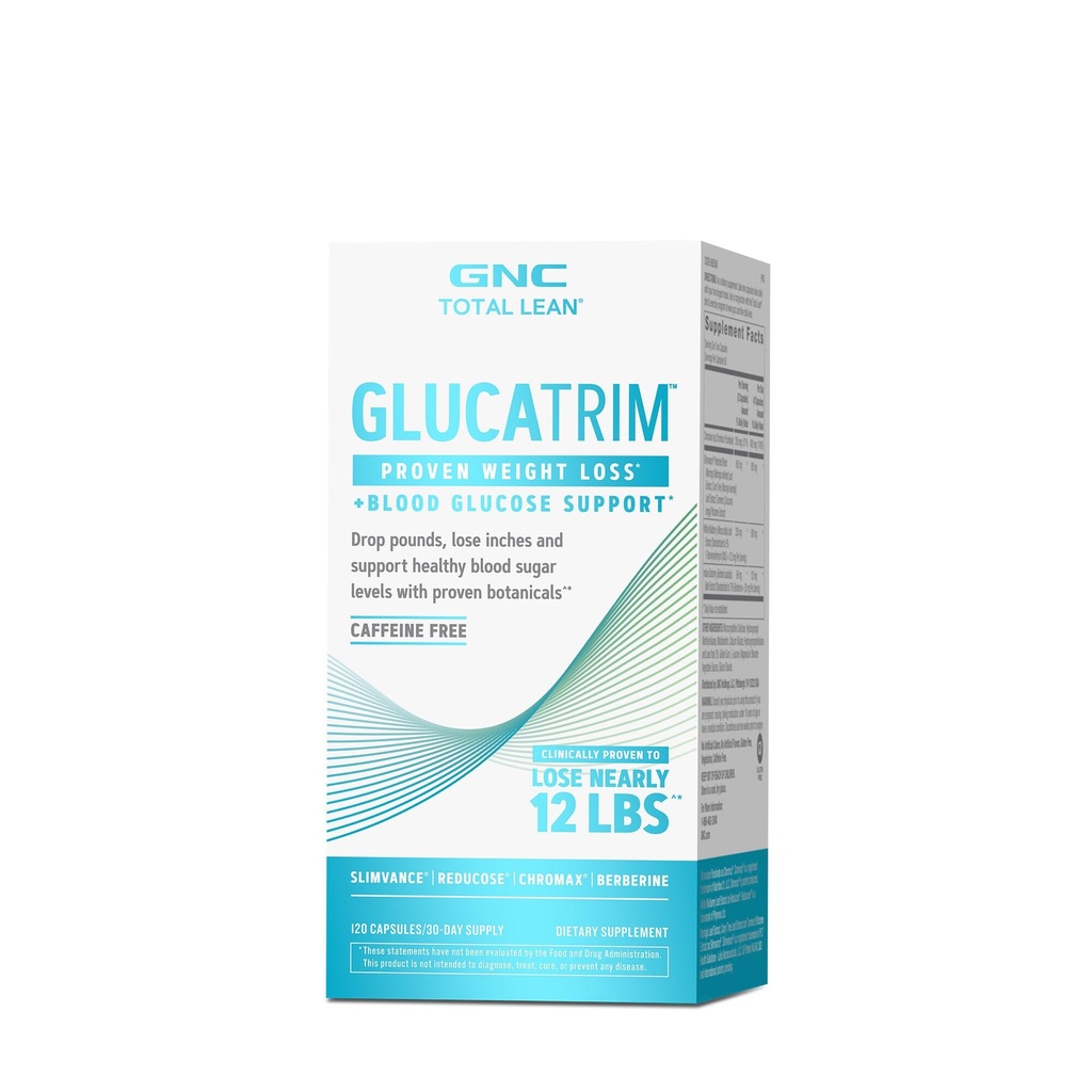 GNC Total Lean GlucaTrim, 120 kapslar, koffeinfri, 60 portioner