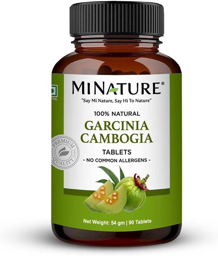 Garcinia Cambogia tabletter av mi Nature | Pure & Natural Garcinia Powder Tablet | Non-GMO, Vegan, Gluten-Free | 90 Tablet, 45 Days Supply, 500mg | Kemi & Preservativ
