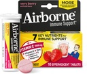 Vitamin C 1000mg (per portion) - Airborne Very Berry Effervescent Tablets (10 greve i en låda), Gluten-Free Immune Support Supplement, med vitamin A C E, ZINC, Selenium, Echinacea & Ginger