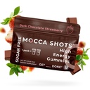SGC Högsta koncentration 100mg Koffein per Gummy, 2 Gummies per Pack, 6-Pack Mocca Shots Sugar-Free Strawberry Plant-Based Nootropic Instant Energy med Ginkgo biloba, Theobromine.