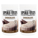 NaturesPlus SPIRU-TEIN, Chocolate - 1,05 lbs, Pack of 2 - Plant-Based Protein Shake - Non-GMO, Vegetarian, Gluten Free - 34 Totalt portioner