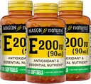 MASON NATURAL Vitamin E 90 mg (200 IE) - Antioxidant och Essential Nutrient, Healthy Immune System, Skin and Eyes, Whole Body Supplement, 100 Softgels (Pack of 3)
