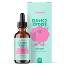JoySpring Vitamin D3 Kids Drops med K2 - Liquid Supplement för Calcium Absorption & Joint Health - 360 portioner (2 fl oz) - Vitamin D Kids Ages 3-18