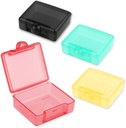 4 Pcs Small Pill Box, Travel Pill Organizer Cute Proof Pocket Pill Case Mini Portable Medicine Vitamin Box Clear Plast Storage Mini Containers för Travel Vitamin Fish Oil Supplements