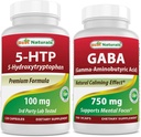 Bästa naturliga 5-HTP (5-hydroxytryptofan) 100 mg & GABA 750 mg
