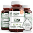 Naturliga Nutra Zink Lozenges med C-vitamin, citron smak, stöd immun, nervsystem och benstyrka, befäst med bioflavonoider och bipropolis, sublingual Zinc Gluconate, 60 Vegetarian