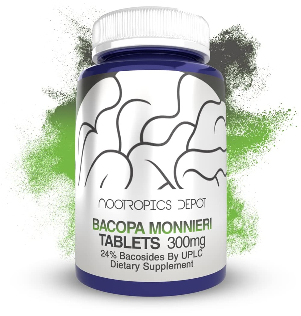 Bacopa monnieri extrakt tabletter | 240 greve | Minst 24% Bacosides | Kan hjälpa till att stödja kognitiv funktion | Kan hjälpa till att stödja stresshantering