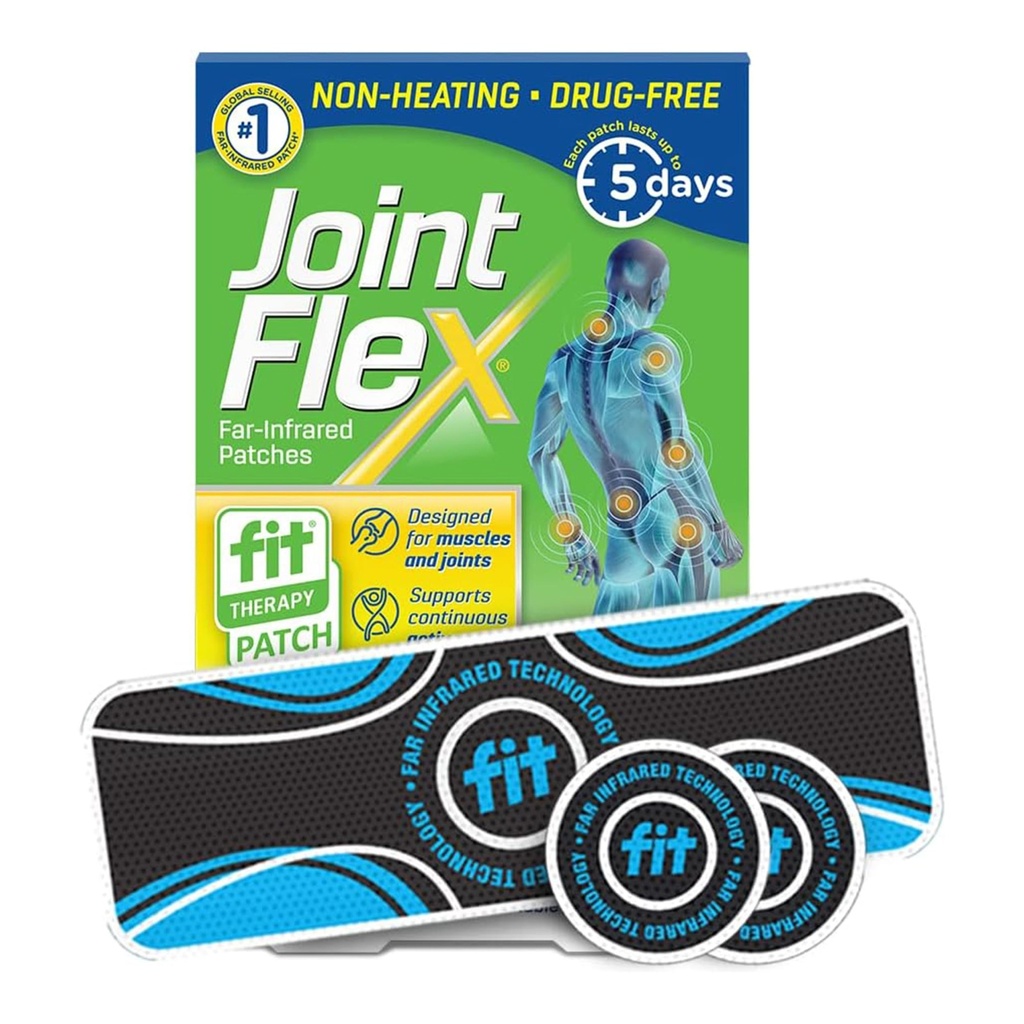 JointFlex FIT Therapy Far Infrared Patch Trial Pack, stöder kontinuerlig aktiv rörlighet för muskler och gemensamma, upp till 5 dagar / patch, vattenresistent, icke-värme, drogfri - 3-ct, 1 rektangulär / 2 runda