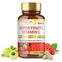 Organic Veda Superfruits Vitamin C Capsule med Acerola Cherry & Amla Berry - Hel mat naturlig vitamin C tillskott med Citrus Bioflavonoids för immunitet, cellulär och hudhälsa - 120 Vegan piller