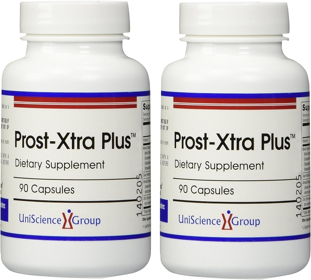 Prost-Xtra Plus (2 flasksats) med Rye Grass, 300mg Plant Sterols, Saw Palmetto, Zink, Vitamin E 90 Capsules Varje