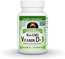 Källa Naturals Vegan True, Non-GMO Vitamin D-3, Kosttillskott för immun och benhälsa *, 2000 IE - 90 kapslar