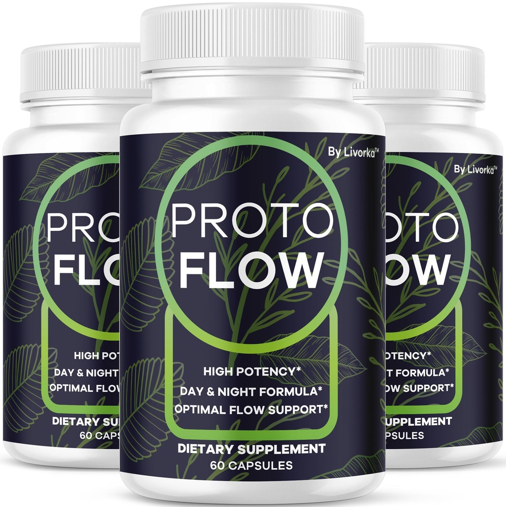LIVORKA (3 Pack) Proto Flow - Proto Flow Support, ProtoFlow, ProtoFlow Reviews, ProtoFlow Formel, Proto Flow Male Capsules, Proto Flow Supplement för Män, Proto Flow Pills, 180 kapslar för 3 månader