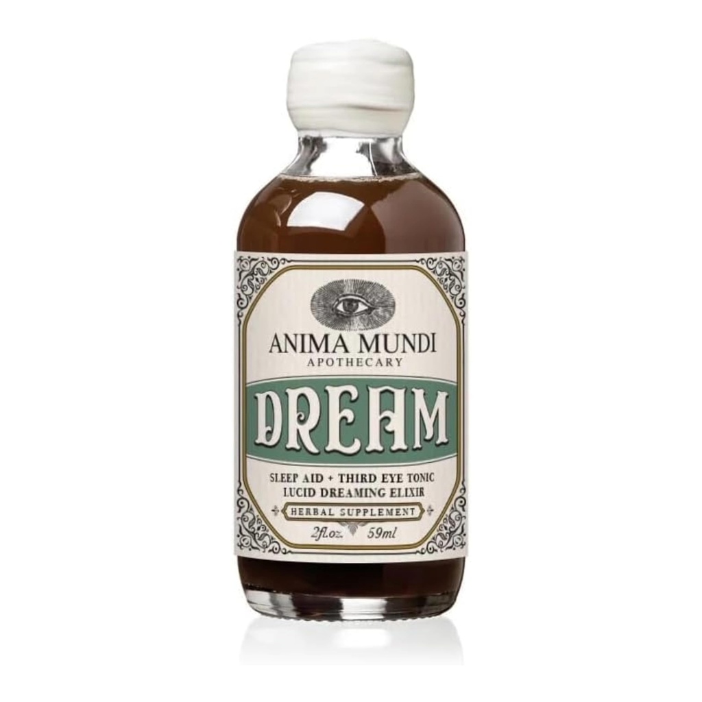 Anima Mundi Apothecary Lucid Dream Elixir - Tredje ögontonik - Slappna av Adaptogen Drink - Stöd Lucid Dreaming och Visionär sömn med denna lugnande Tonic (2 oz)