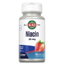 Kal 25 Mg Niacin tabletter, jordgubbar, 200 greve