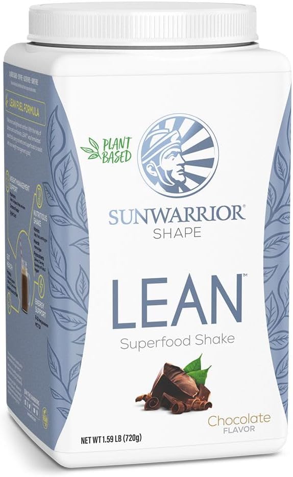 Sunwarrior Vegan Protein Superfood Shake Meal Replacement Organic Protein Supplement | Gluten Free Non-GMO Dairy Free Sugar Free Low Carb Plant Based Protein | Choklad 20 portioner | Shape Lean