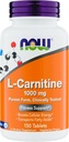 Nu kompletterar L-karnitin 1000mg - 150 tabletter värdestorlek, stöder Lean Muscle Growth, Carnipure, Non-GMO, Kosher, idealisk för veganer, idrottare och energistöd