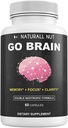 Go Brain Double Nootropic Formel, Brain Supplements for Memory and Focus Vitamins, Ginkgo Biloba, Dmae Supplement, Bacopa Monnieri Supplement, Memory Vitamins Brain för kvinnor och män