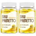 Såg Palmetto för kvinnor - DHT Blocker Hair Growth Supplement - 500mg Potent Saw Palmetto Gummies för hår, hud, naglar, Urinary Wellness - Mango-Pineapple Flavor - 120 Gummies