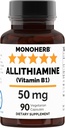 MONOHERB Allithiamin vitamin B1 50 mg per kapsel - 90 vegetariska kapslar