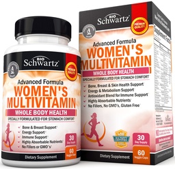 Multivitamin för kvinnor med vitamin D3 - Multivitaminer för Bone Breast Skin Joint Energy - Vitaminer för immunitetssupport - Immunsystem Boost Natural Immune Defense - Gemensamt stödtillägg - 60Ct