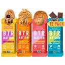 B.T.R. Nation Superfood Keto Protein Bar - Plant Based Vegan Protein | (12 Pack) Variety Pack | Low Carb Food, Low Calorie, Gluten Free, No Sugar Alcohols, Boosted with Superfoods
