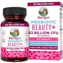 MARYRUTH'S Probiotic Beauty Capsules, Gut Health, Vegan Collagen Support