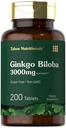 Carlyle Ginkgo Biloba 3000mg | 200 vegetariska tabletter | Extra styrka | Icke-GMO, Gluten Freen Formel | av Tahoe Nutritionals
