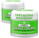 Miracle Nerve Cream - Maximal styrka - gurkmeja och Arnica Blend för Neuropathy Discomfort Relief - Soothing Foot & Hand Formel med MSM, B6, E - Made in USA - 2 Pack