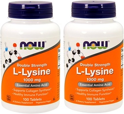 Nu livsmedel L-Lysin 1000mg, 100 tabletter (Pack of 2)