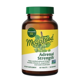 MegaFood Adrenal Strength - Adrenal Support Supplements with Ashwagandha and Magnesium Glycinate, Vitamin C, Holy Basil, Astragalus, Reduces Cortisol Levels - Vegetarian - 60 tabletter (30 portioner)