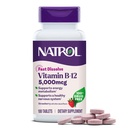 Natrol Vitamin B12 5 000 mcg, Fast Dissolve Vitamin B12 Supplement stöder ett hälsosamt nervsystem och energimetabolism, 100 tabletter, upp till en 100-dagars leverans