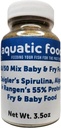 Aquatic Foods Inc. 50/50 Mix of Spirulina/Algae Powder and Rangen's Soft Moist 55% Protein Koi & Tropical Fish Fry Floating Food...3.5oz Bottle