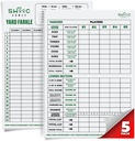 SWOOC Games® - 5 Big Premium Laminated Yardzee & Farkle Score Cards (11.5in x 8in) med Regler - Stora återanvändbara torrakelplattor för Giant Outdoor Dice