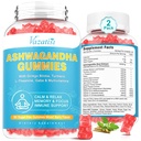2 Pack Ashwagandha Gummies med gurkmeja GABA Mood Energy och Immune Support, Mixed Berry Flavor 120 Cts