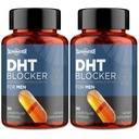 DHT Blocker för Män med Saw Palmetto & Biotin, Hårtillväxt Formel i flytande-fyllda kapslar, Håravfallstillskott, Hårtillväxt Vitaminer, Proprietära Herbal Blends - 90 kapslar (2 flaska)