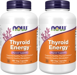 NOW Foods Supplements, Thyroid EnergyTM, Iodine och Tyrosine Plus Selenium, Zink och Copper, 180 Veg Capsules (Pack of 2)