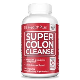Health Plus Super Colon Cleanse 60 Day Supply of Gentle Gut Cleanse Detox, Psyllium Husk, Probiotics for Constipation Relief & Digestive Support, 240 kapslar